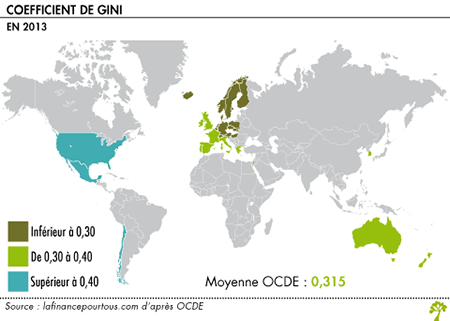 Coefficients de Gini des pays de l OCDE en 2013