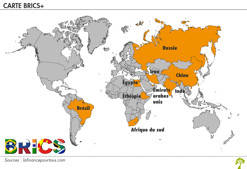 Carte BRICS et BRICS+