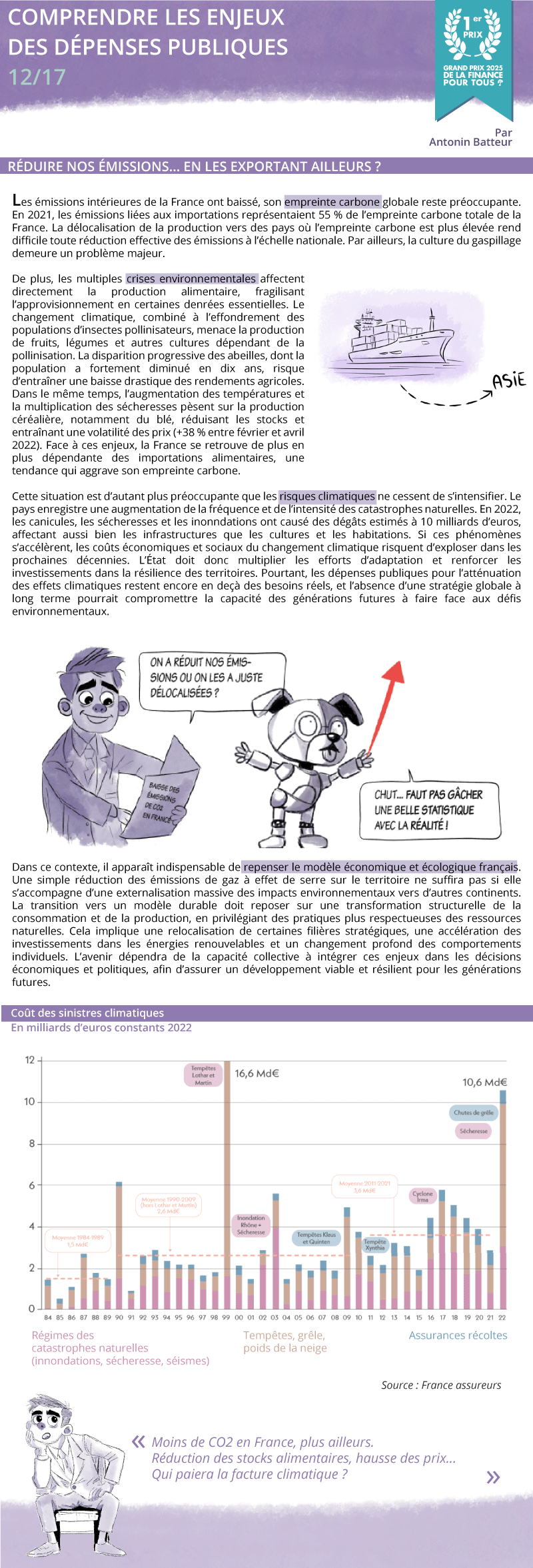 Enjeux des dépenses publiques : réduire nos émissions... en les exportant ailleurs ?