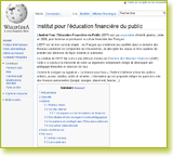 Institut pour l education financiere du public Wikipedia 